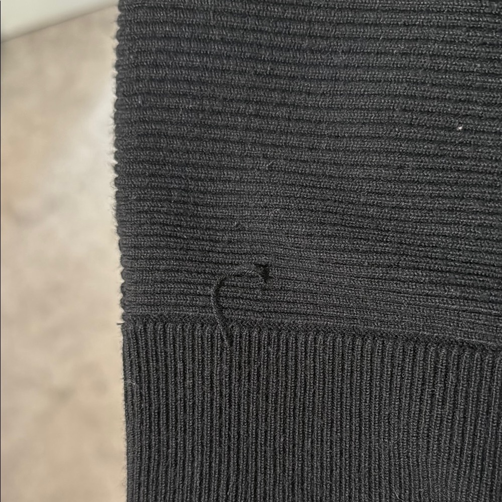 Black Ribbed Knit Sweater - Picture 2 of 3